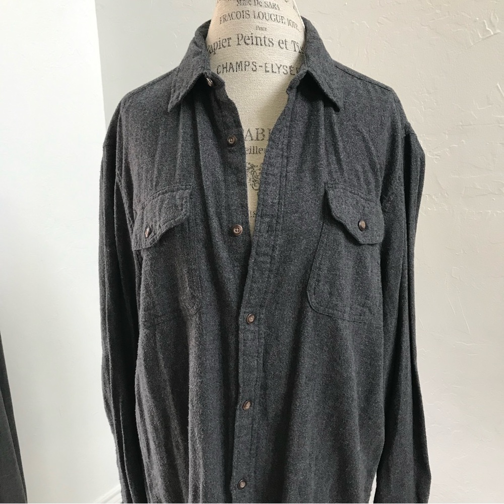 Men’s Sonoma Long Sleeve Shirt Size L, Charcoal Grey Button Up - Soft Fabric